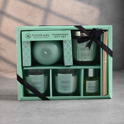 All In 1 Jasmine And Marigold Candle & Diffuser Set