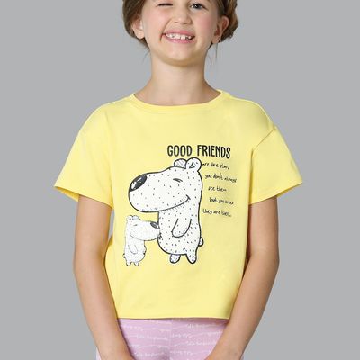 Van Heusen Girls Ultra Soft Crew Neck T-Shirt | Yellow | 7 to 8 years