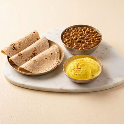 Chole & Chapati + Kesari Rasmalai