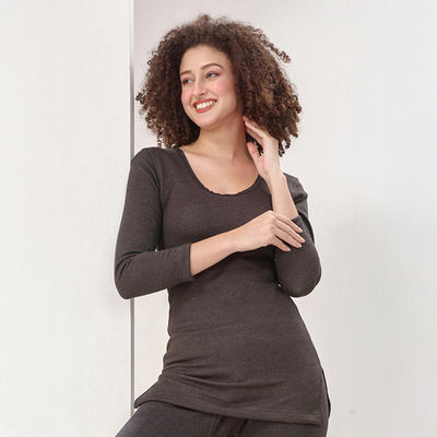 Women's Premium Fleece Thermal Top | Black - 95