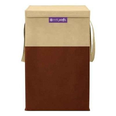 75 L Laundry Basket | Foldable Hamper with Lid for Clothes & Toys - Brown