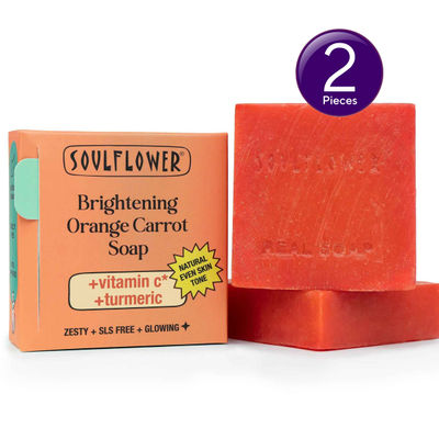 Orange & Carrot Brightening Soap for Glowing Skin | Natural | 1 Pc Combo