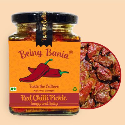 Being Bania Stuffed Red chilli pickle | Banarasi laal mirch bharwa
