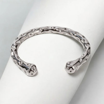 Irregular Texture Silver Bracelets | Jltb0390