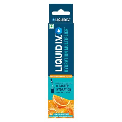 Hydration Multiplier - Brazilian Orange|3 Sticks - 1.5 Ltrs|Hydration Drink Mix