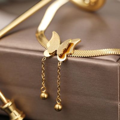 Women's Butterfly Pendant Chain Gold Onesize