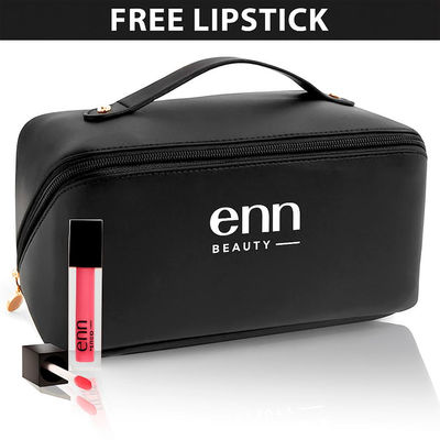 Black Travel Tote Bag | Makeup & Toiletry Organizer Bag