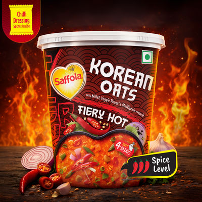 Korean Cuppa Oats | Fiery Hot with Chilli Dressing Sachet | Ready in 4 mins