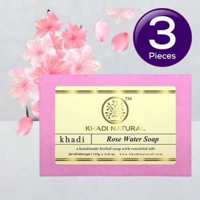 Khadi Natural Rosewater Soap For Gentle Cleansing Combo
