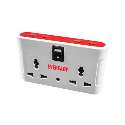 EverProtect Multiplug i4 With LED Indicator, Fire Retardant Body, 240V, 6A Max, (For Mobile Charging & 2 pin) - 1 Pcs