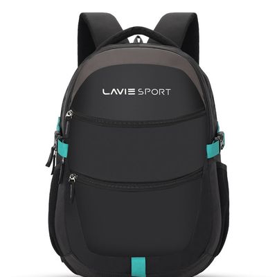Unisex Solid Polyester Padded Grab Handle Laptop Backpack | Black | M (31 x 20 x 46 cm)