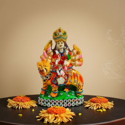 Maa Durga Idol | 5 Inch | Clay | Mangal Bhawan