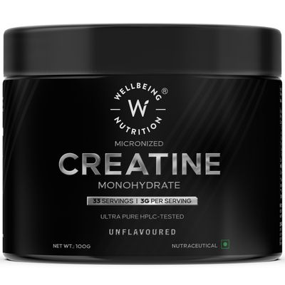 Wellbeing Nutrition Absolutely Pure Micronised Creatine Powder Monohydrate Unflavoured | 33 Servings