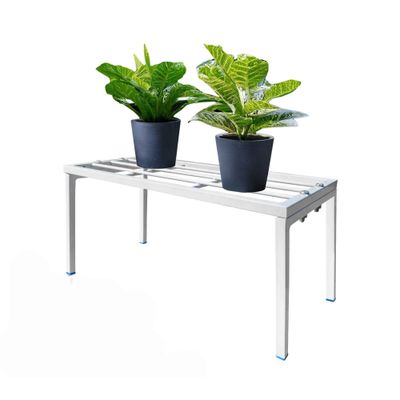 EcoBench Metal Plant Stand White | Planter Stand for Indoor & Outdoor, Balcony