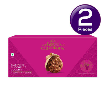 Sunfeast Baked Creations Walnut & Choco Chip Flavoured Biscuits | Artificial Colour-free Combo