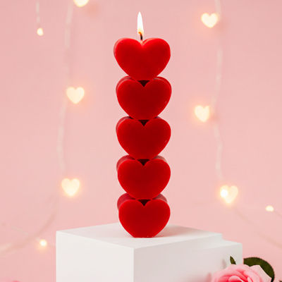 Scented Heart Pillar Valentine's Candle | Prosperro Lumo