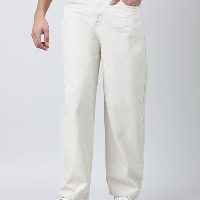 Men's Baggy Fit Jeans | Ecru 36