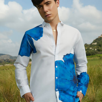 Men's Primrose Flora Shirt | Royal Blue - L