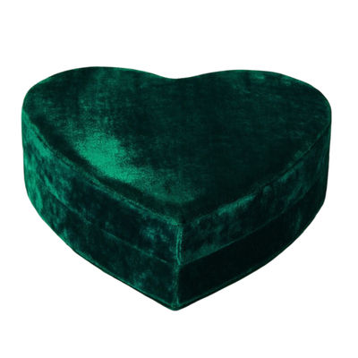 Women's Solid Velvet Heart Jewellery Box | Green