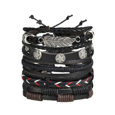 Stylish Multi Strand Leather Bracelet for Men | 9904b