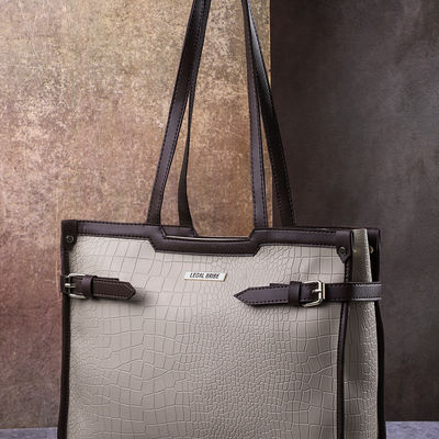 Stylish Buckle Tote Bag | Beige | LB2065