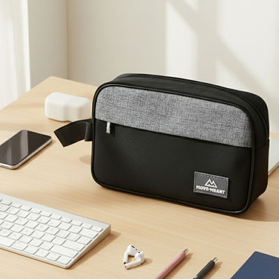 Fresh Kit Toiletry Bag for Men & Women | Water-Resistant Travel Organizer | Black & Grey