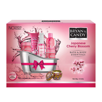 Japanese Cherry Blossom Bath Tub Essentials Gift Set