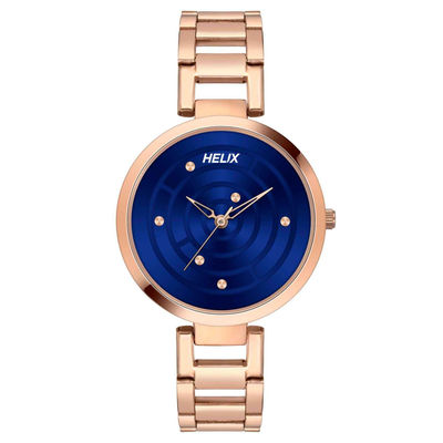 Round 35mm Blue Dial Analog Women Gift Watch - TW054HL04