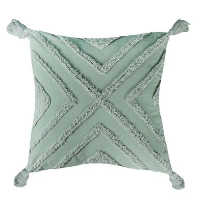 Tufted Cotton Cushion Cover | Green