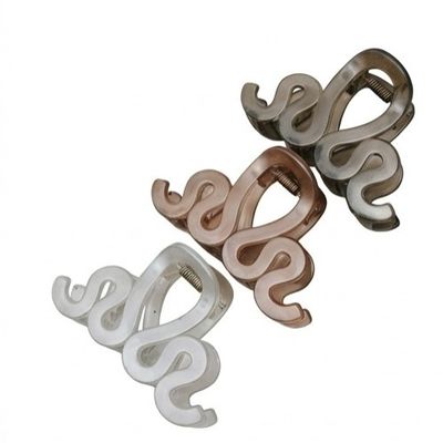 Hair Accessories | Wiggle Hair Claw Clip | Metallic White, Rosegold, Brozce