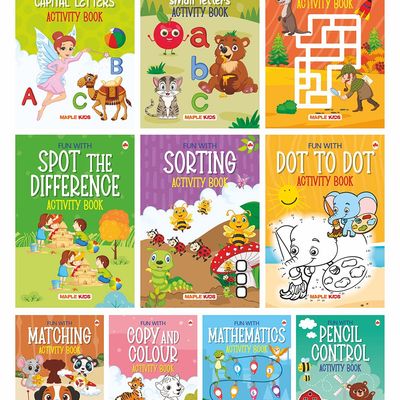 Brain Booster Activity Books Set (Set of 10 books) (Colourful Pages)