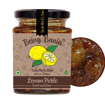 Sweet Lemon Pickle with a flavor of Hing - Oil-free