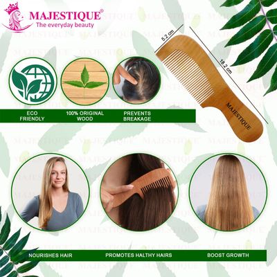 Men and Women Anti-Static & No Snag Wooden Hair Handle Comb