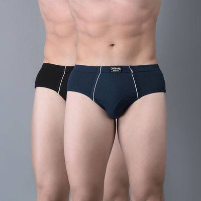 Men's Solid Brief With Anti-Microbial Odour Control | Pack Of 2 - Assorted - XXL