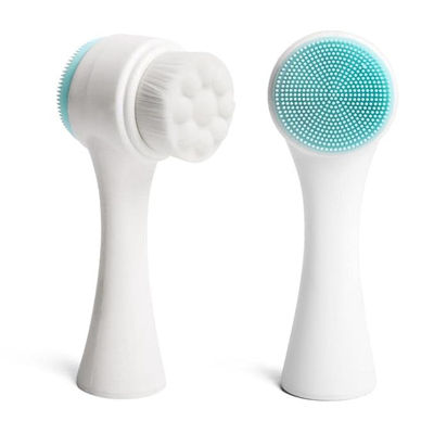 2 in 1 Silicone Facial Cleanser Brush Pore Exfoliation Massager | Color May Vary