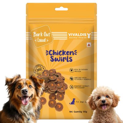 Chicken Swirls Dog Treats | Omega-3 Fatty Acids & Antioxidants | Snacks for Dogs