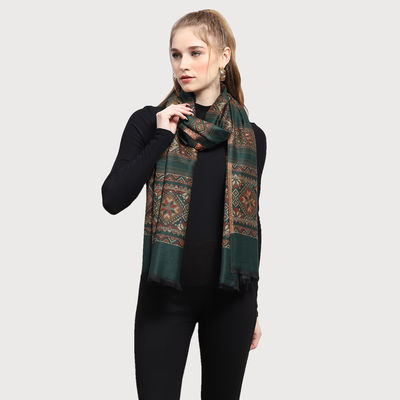 Monte Carlo Womens Self Design Green Stole (224Stl4427-0-28) (L 200 Cm X W 70 Cm)
