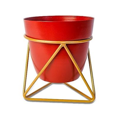 Reva Home Decor Vase with Stand, Flower Pot - Red - Indoor Planter, Pack of 1