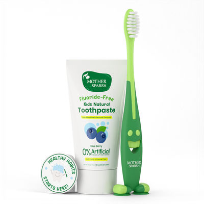 Fluoride-Free Kids Toothpaste with Toothbrush| Blueberry