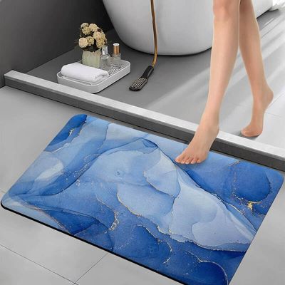 Blue Abstract Rubber 24 x 16 Inches AntiSkid Bath Mat