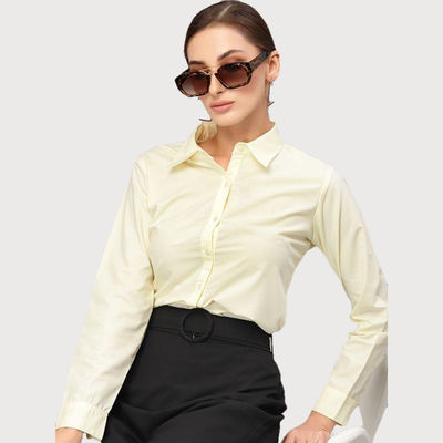 Women Yellow Classic Formal Shirt-S