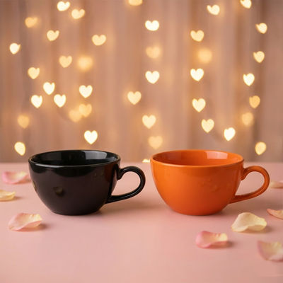 Black & Orange Coffee Mug Set | Animal Bone Ash Free Porcelain