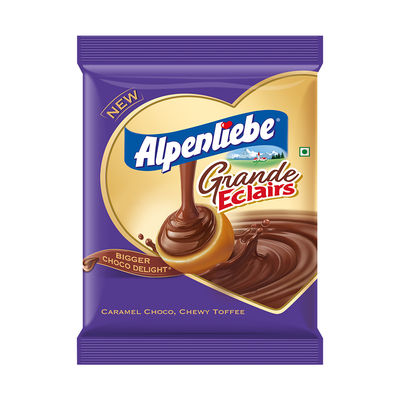 Alpenliebe Eclairs Grande Caramel Choco Chewy Toffee Pouch