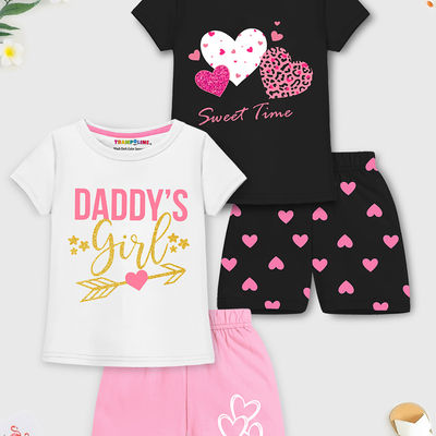 Girls' Topwear Printed Clothing Set | TRM-TSH-419-2 | Multicolor | 12-18 Months