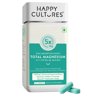 5X Magnesium -1400mg | Glycinate, Liposomal, Aquamin, D3, K2 | Sleep, Muscle, Heart | 60 Pcs