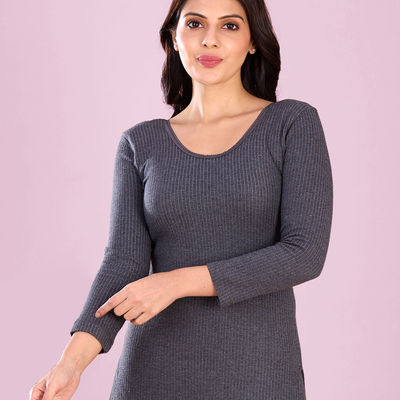 Long Length Thermal Top For Women | Charcoal | 85 | M