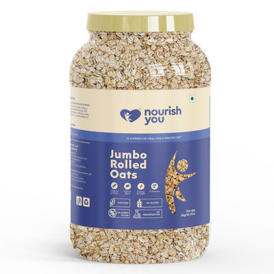Jumbo Rolled Oats - Gluten free , Breakfast Cereal Jar