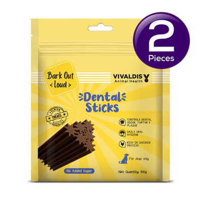 Dental Stick-Removes Plaque & Tartar, No Sugar Dog Treats Combo