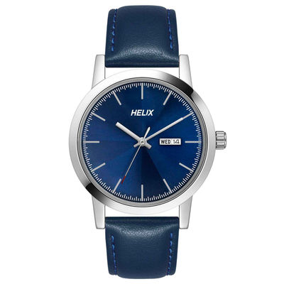 Round 39mm Blue Dial Analog Men Gift Watch - TW047HG01