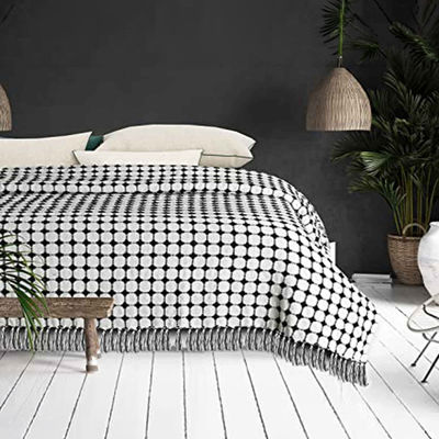 Black & White Cotton Throw Bedcover